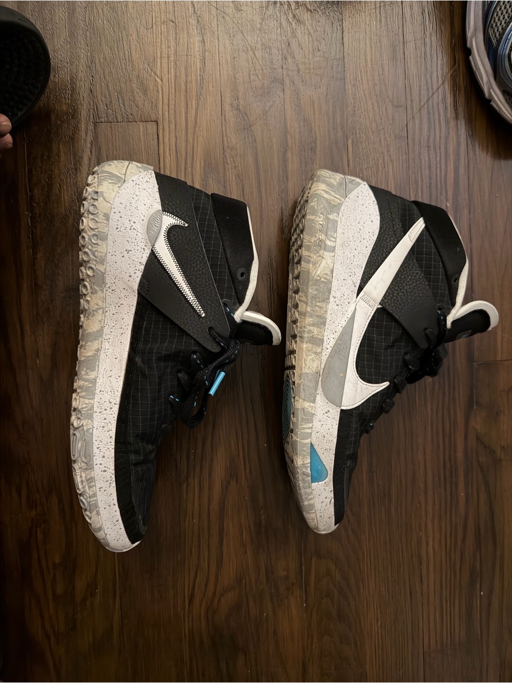 Nike Black, White & Light Blue Mid-Top Athletic Sneakers